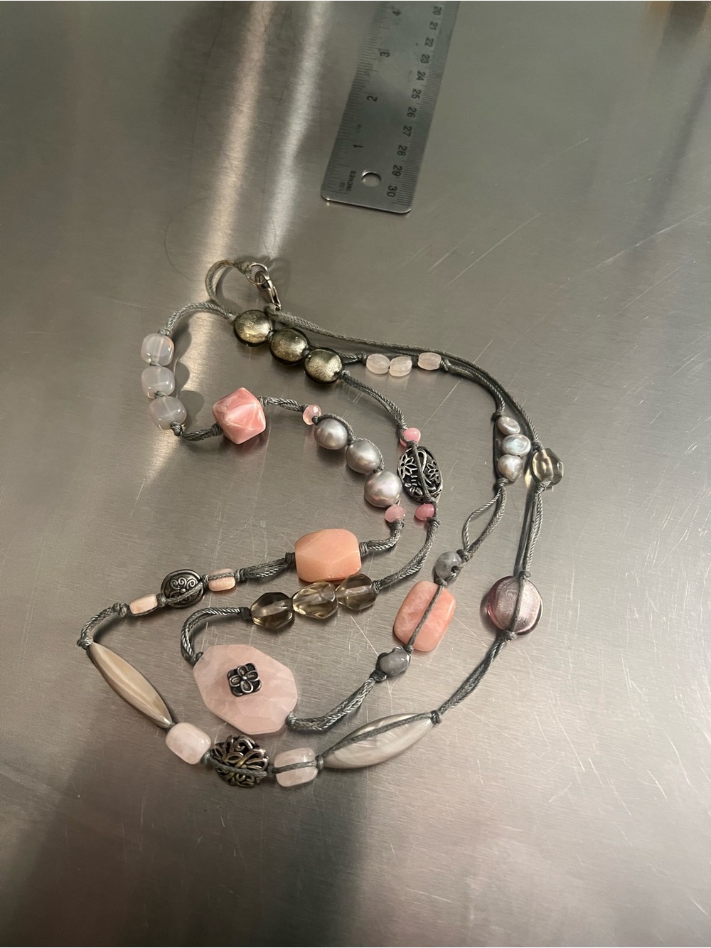 Silpada Layered Pink and Pearl Bead Necklace - Picture 2 of 4